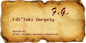 Füleki Gergely névjegykártya